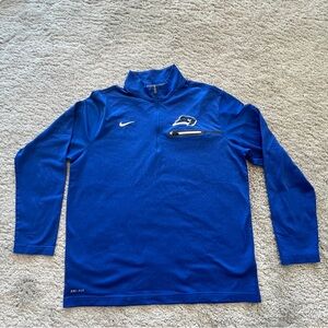 Nike Dri-FIT Blue Quarter Zip Pullover with Blue Raider logo
